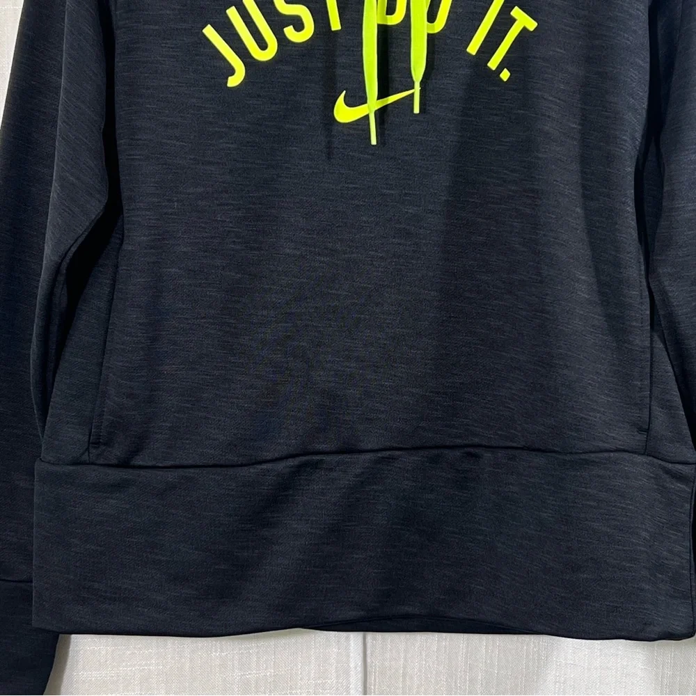 Nike Dri Fit Just Do It Training Hoodie Sweatshirt Size Small Heathered Black - Picture 3 of 11